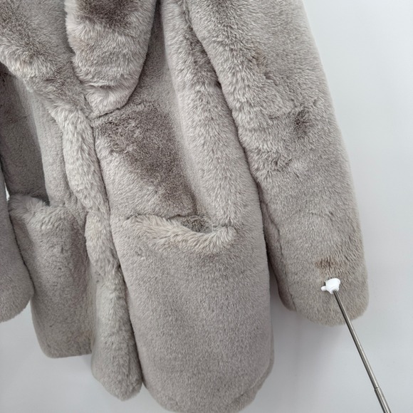 K Zell Mode Statement Faux Fur Coat Jacket Women's Sz S Gray Luxury Teddy Bear - Picture 9 of 15